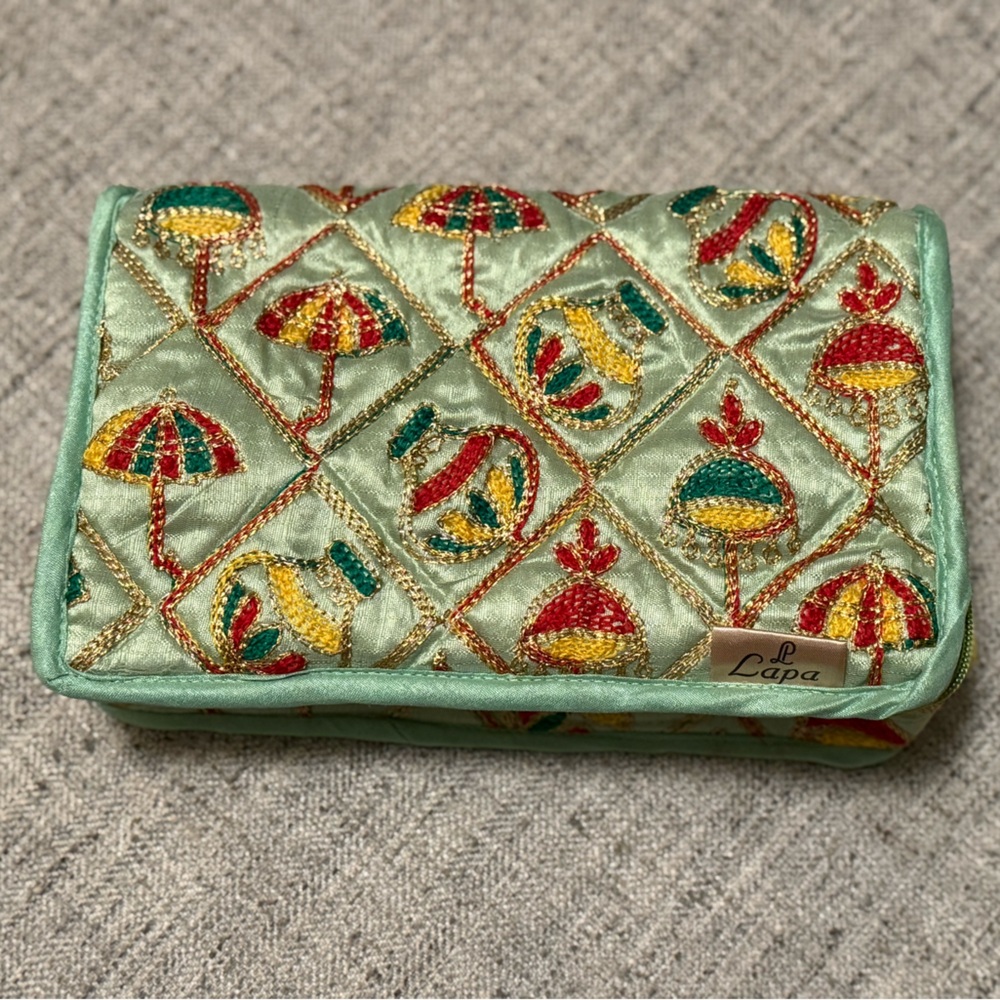 Lapa Embroidered Travel Cosmetic Jewelry Case